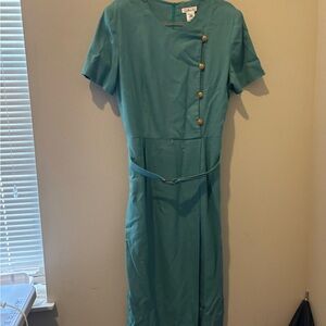 Vintage Talbots Elegant Teal Dress size 12